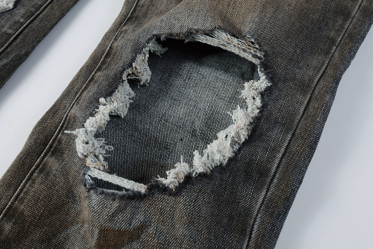 PURPLE New High Quality Mens Jeans Designer Jeans Fashion Distressed Ripped Denim Cargo For Men High Street Fashion 9031