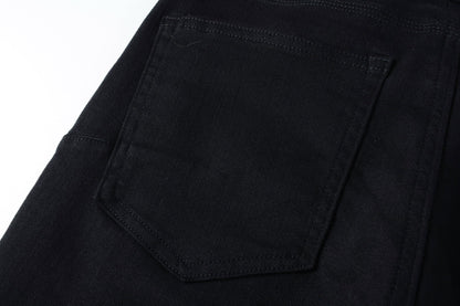 PURPLE Men Streetwear Skinny Jeans Black Wash with Clean Minimalist Style 9023